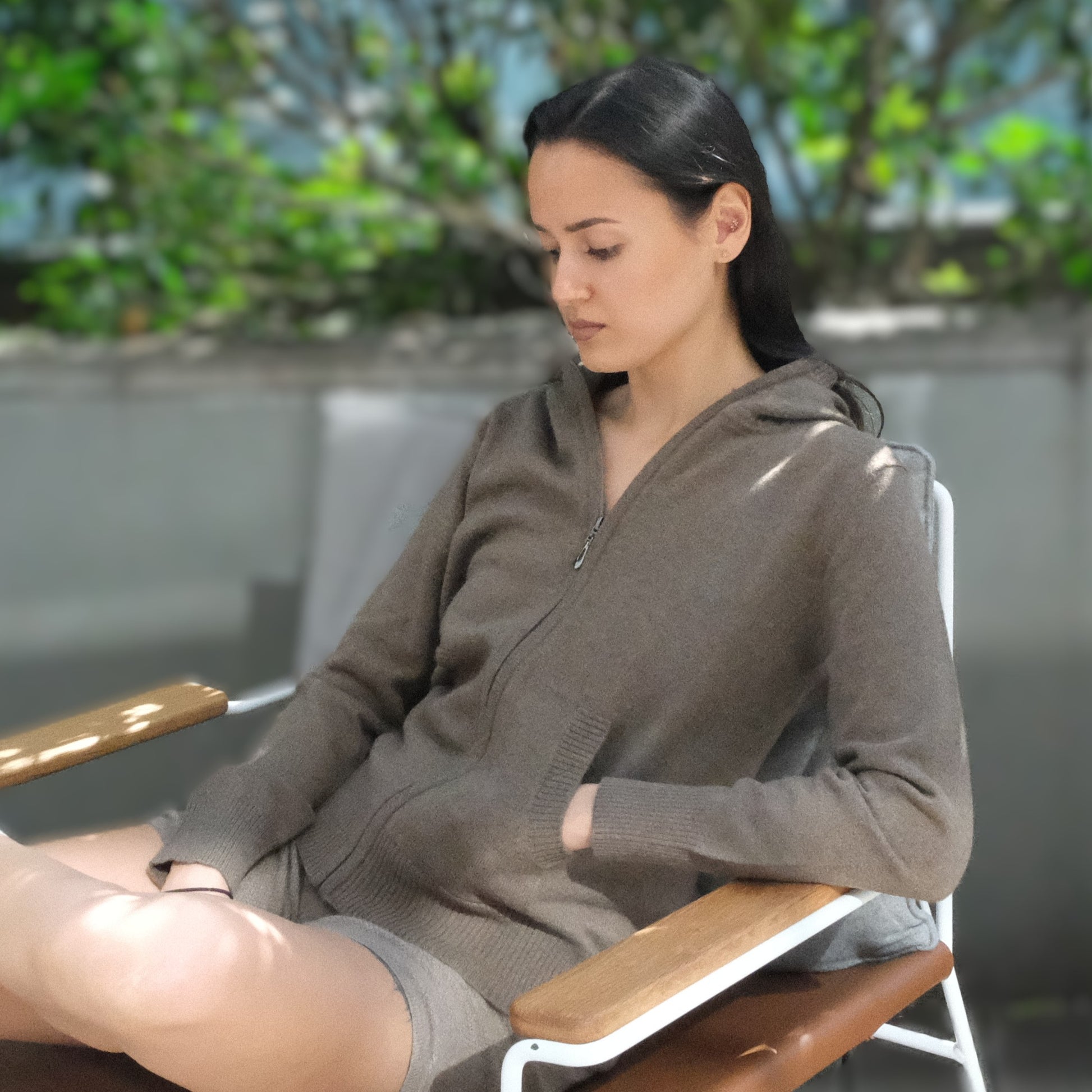 Women's Yak Wool Zip Up Hoodie